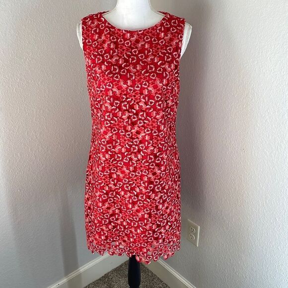 Alice
+ Olivia Clyde red lace shift dress women’s size 10 - Picture 2 of 7